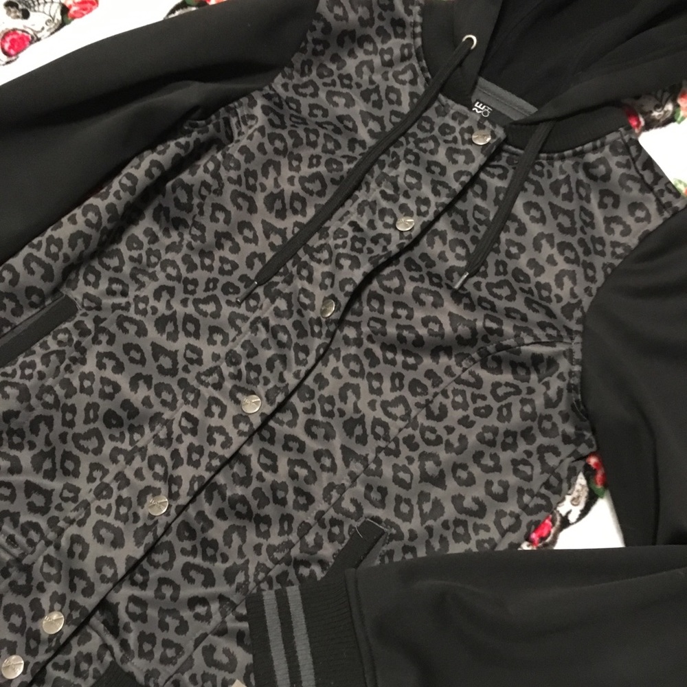 Leopard print varsity jacket